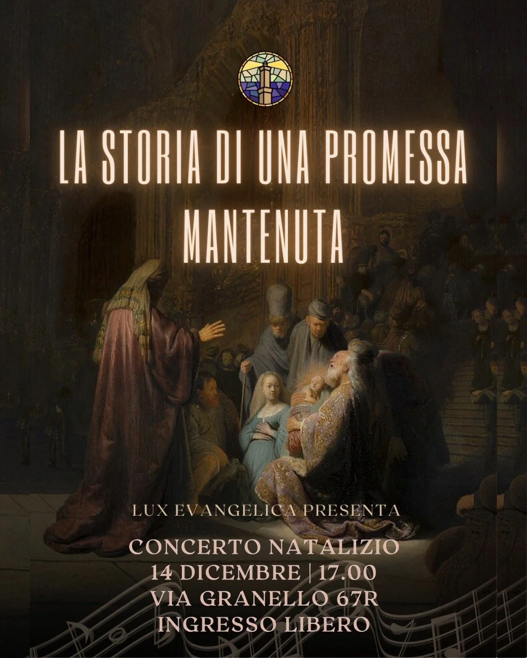 💫 La storia di una promessa mantenuta!

👉 Concerto Natalizio
📅 14 dicembre &mdash; Ore 17
📍 Via Granello 67R, Chiesa Lux Evangelica
🎁 Ingresso libero