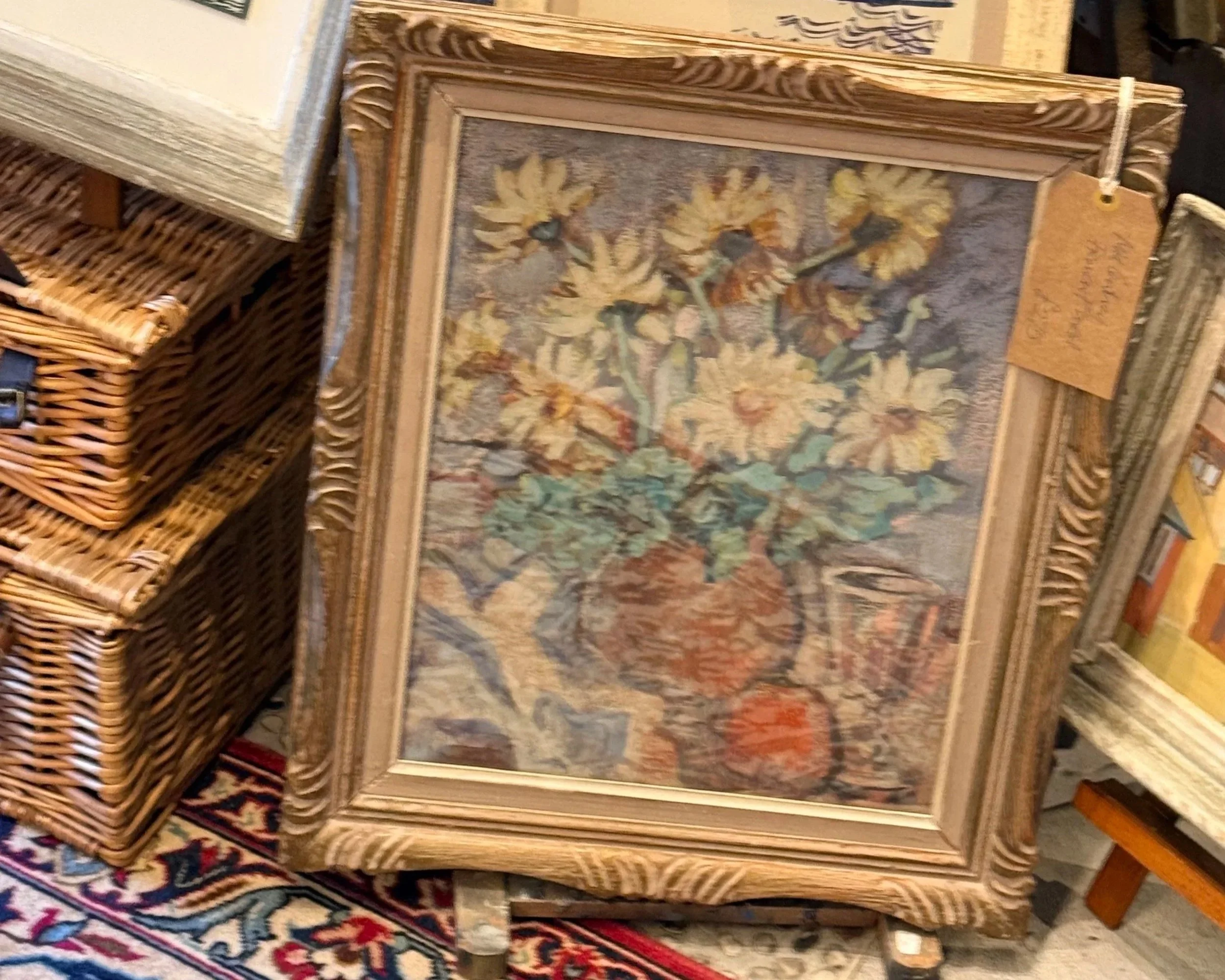 French Floral - with wine glass and daisies