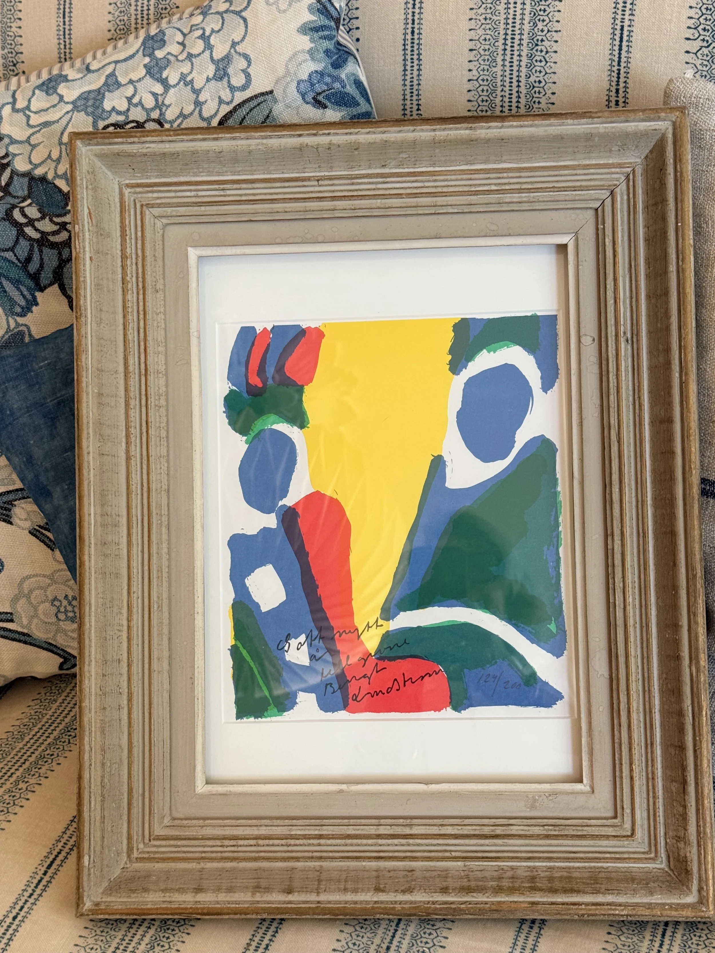 Swedish abstract Lithograph Bengt Lindstrom