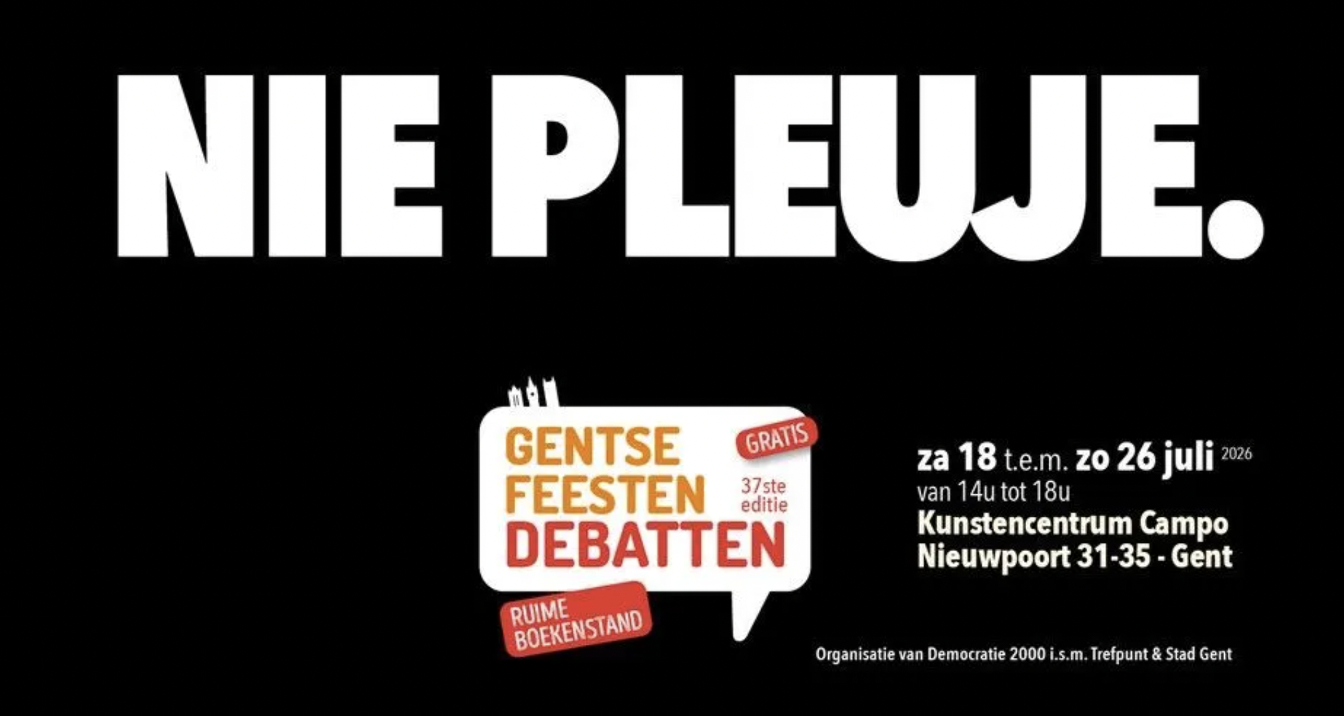 Gentse Feesten Debat 2026