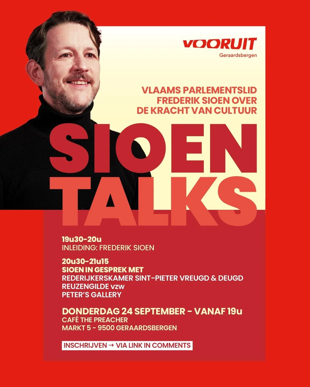 ‘De kracht van cultuur’ - talk &amp; debat in café The Preacher, Geraardsbergen