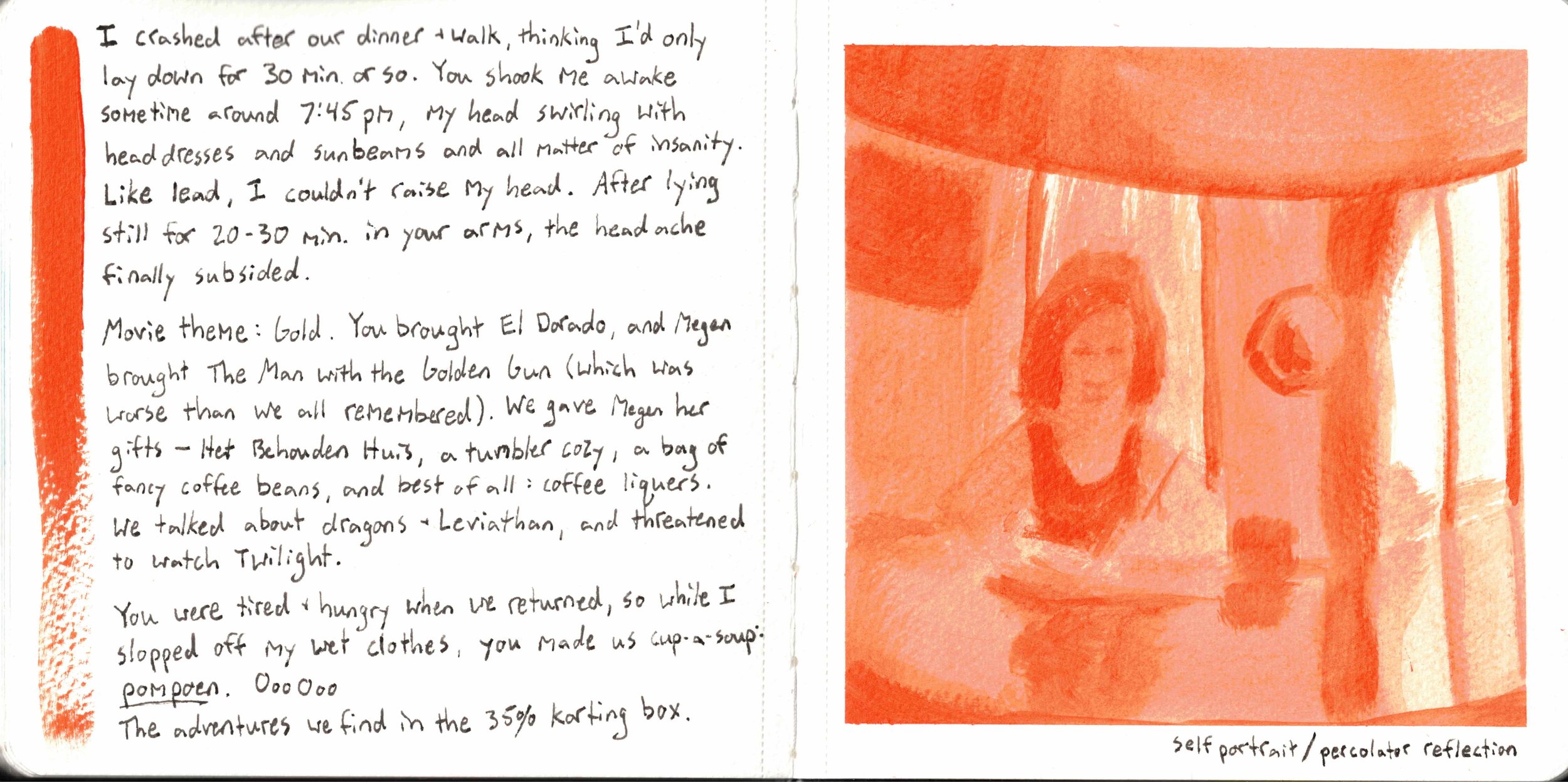 orange self portrait reflection