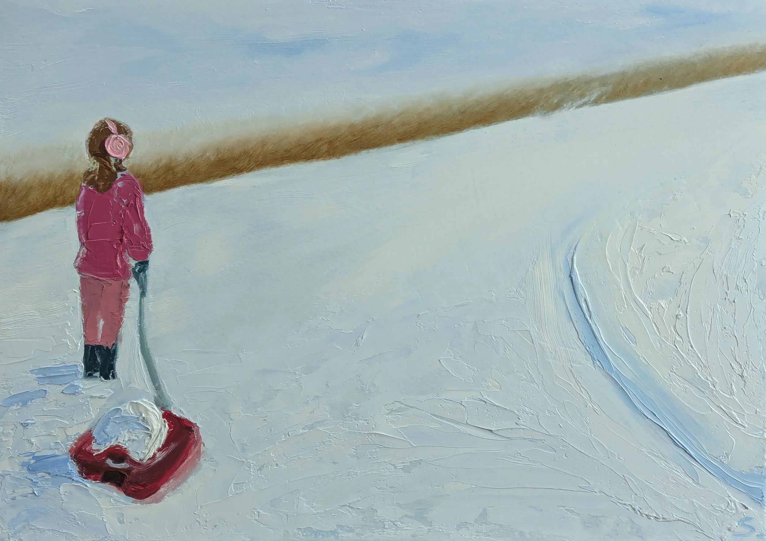 "Snow Day" (oil on paper, 30 x 40 cm) 