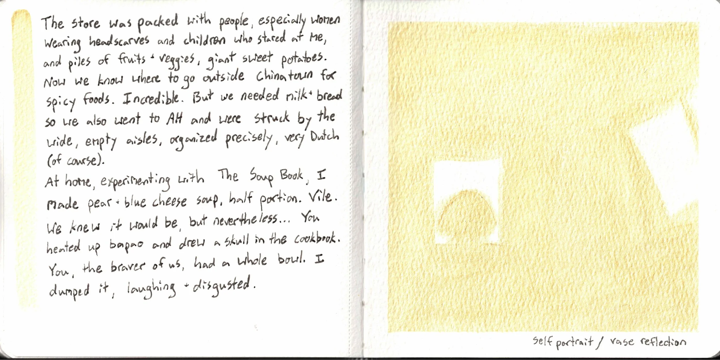 yellow self portrait reflection