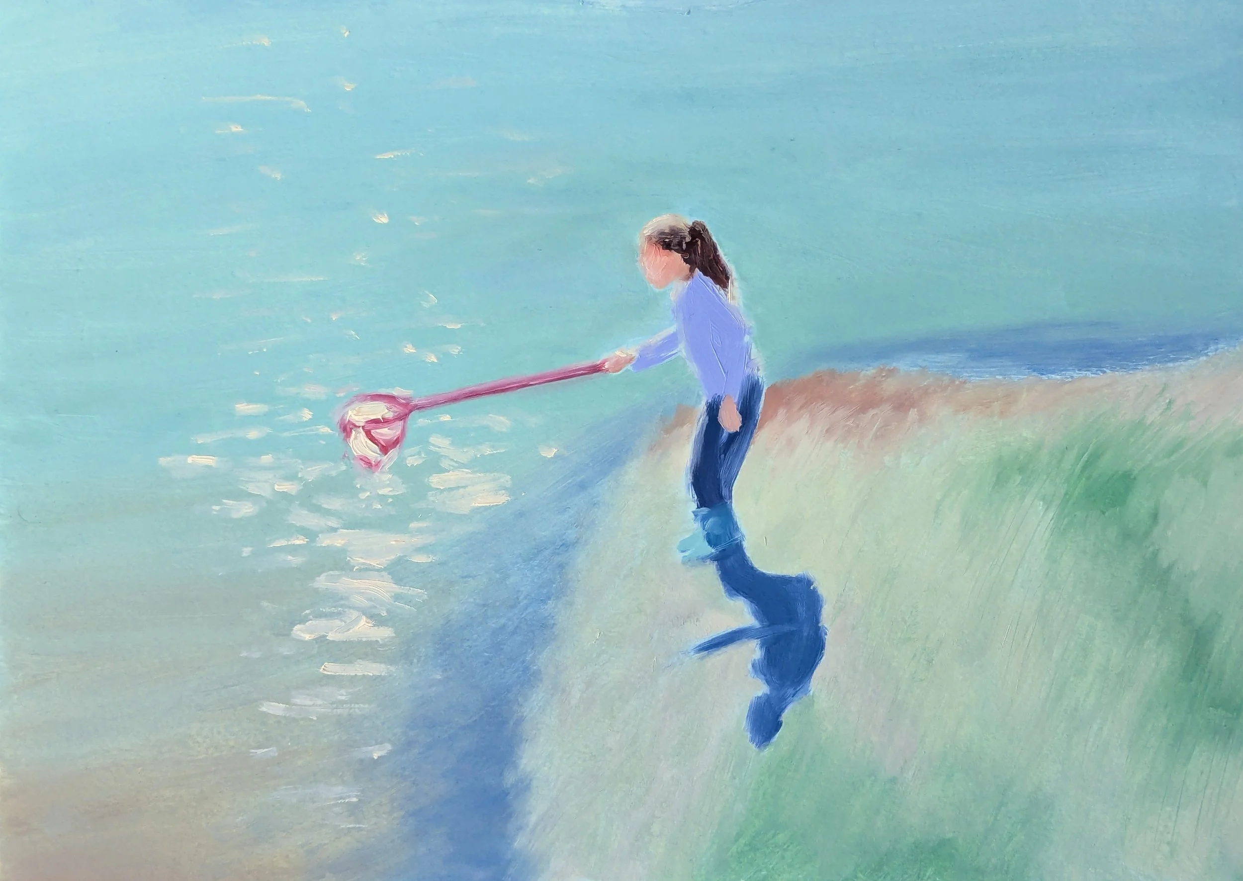 "Catching the Sun" (oil on paper, 30 x 42 cm)
