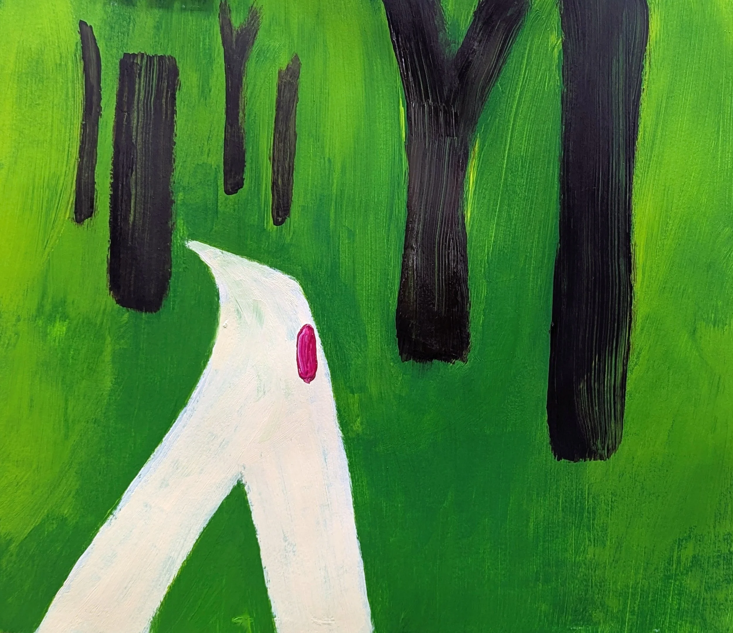 "Forest Walk" (acrylic on paper, 31.5 x 37 cm)