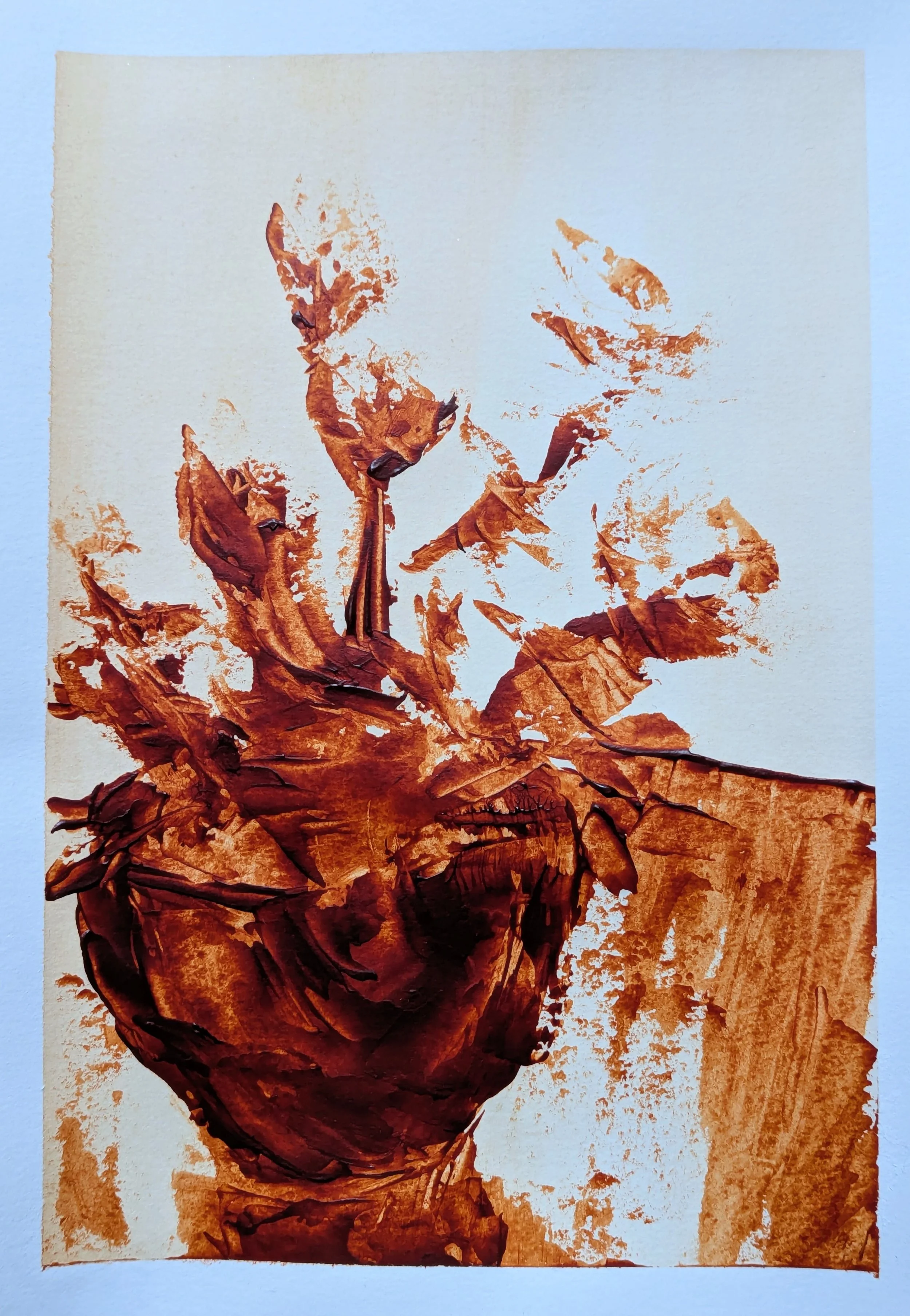 "Sunlit Roses" (acrylic on paper, 24 x 34 cm)