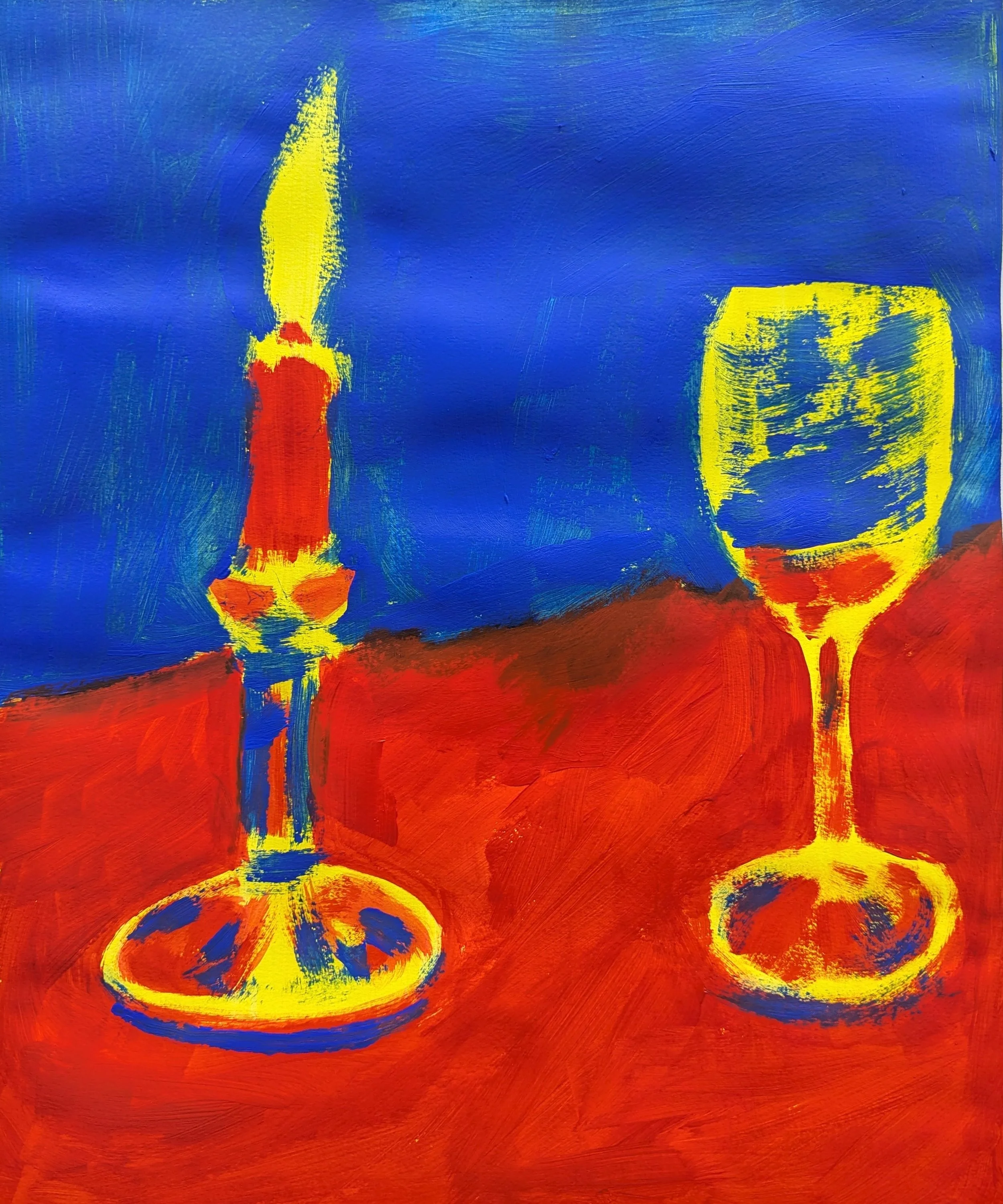 "Study in Three Colors" (acrylic on paper, 50 x 42 cm)