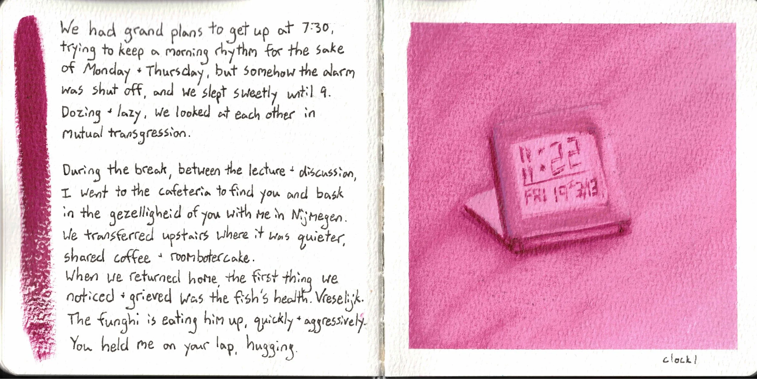 pink clock