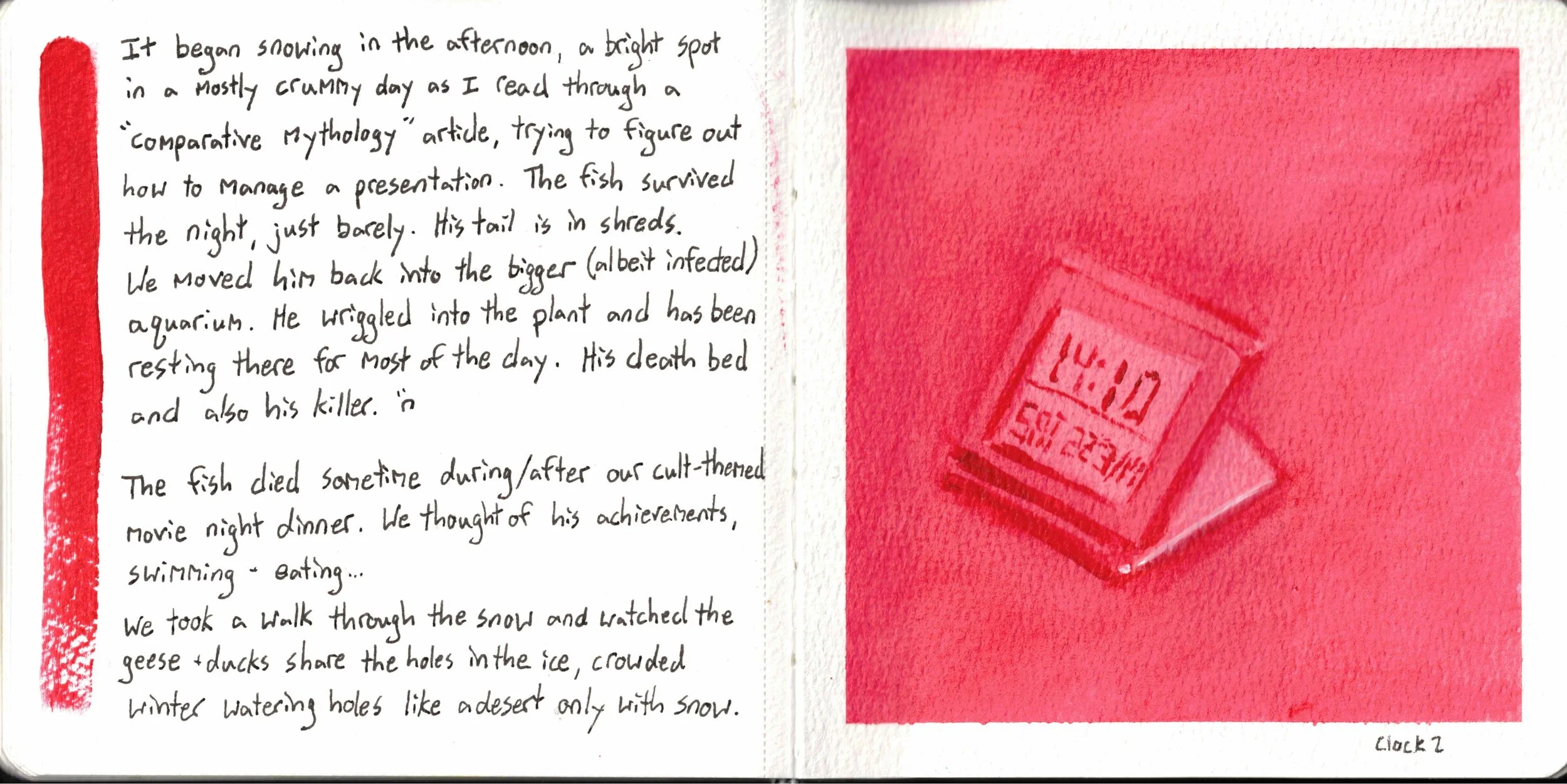 red clock