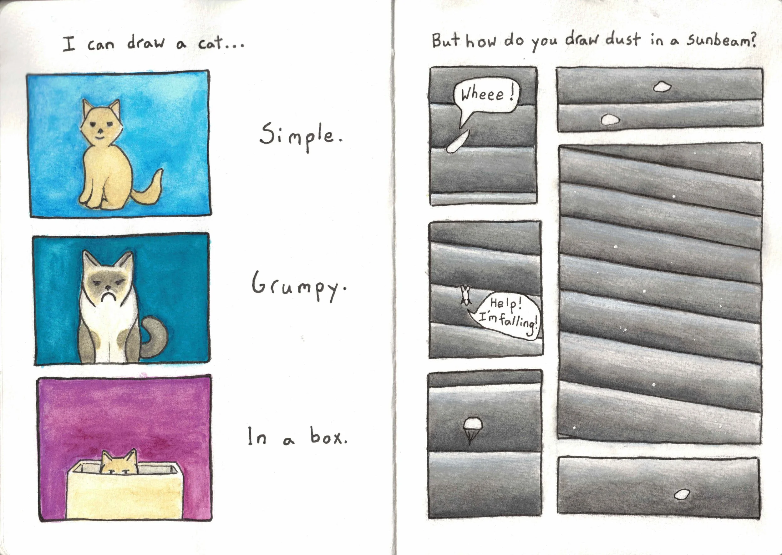 cats dust in sunbeam