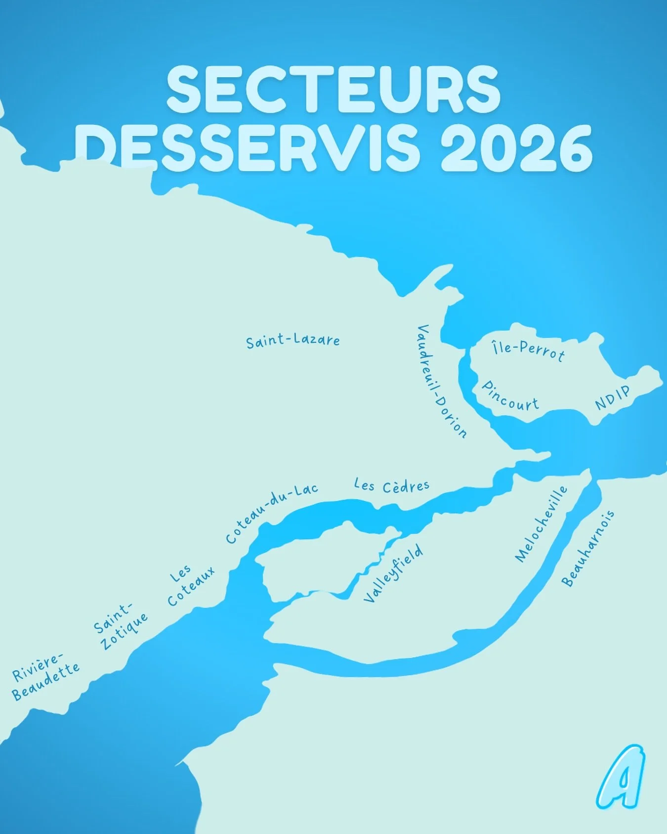 Secteurs desservis - &Eacute;dition 2026 ☀️

Est-ce qu&rsquo;on passe dans ton coin cet &eacute;t&eacute;? 🚗

Nouveaut&eacute;s 🚨 : 
Beauharnois
Melocheville
Rivi&egrave;re-Beaudette
Pincourt
&Icirc;le-Perrot
Notre-Dame-de-l&rsquo;&Icirc;le-Perrot

