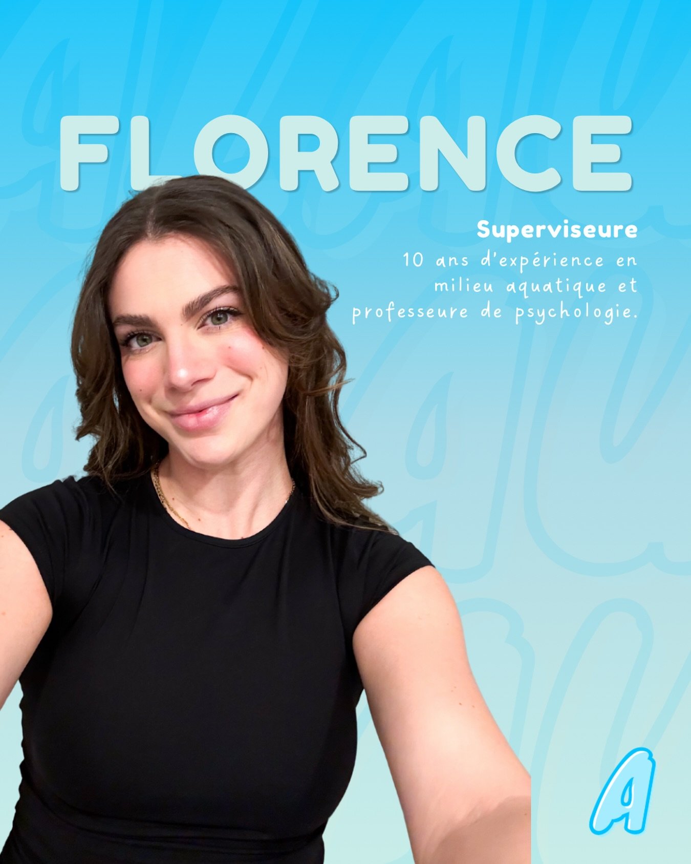 Pr&eacute;sentation de notre &eacute;quipe estivale 2026😍 : SUPERVISEURE AQUATIQUE - FLORENCE✨

&laquo;&nbsp;Bonjour, moi c&rsquo;est Florence ! Je suis tr&egrave;s heureuse de me joindre &agrave; l&rsquo;&eacute;quipe &agrave; titre de superviseure
