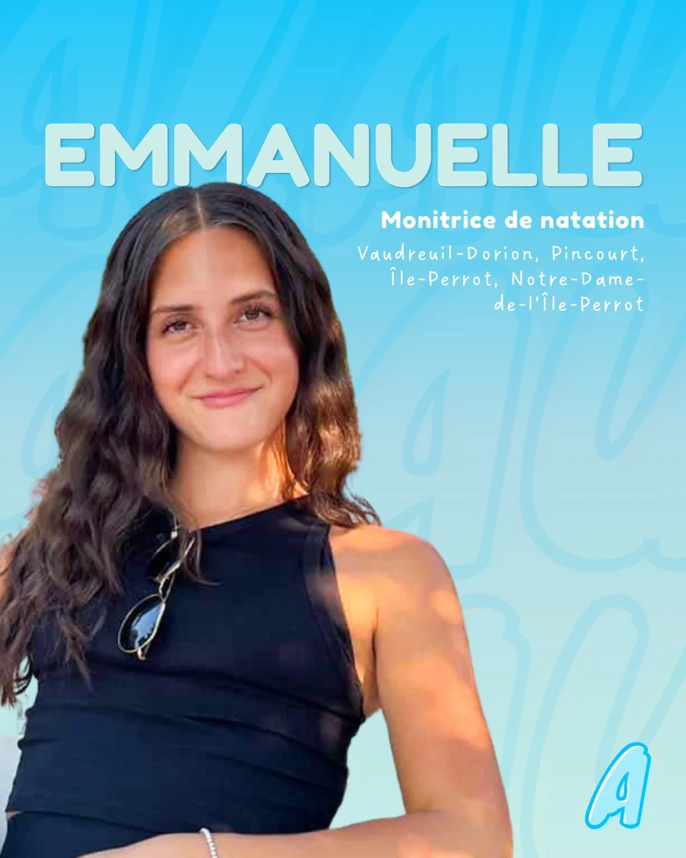 Pr&eacute;sentation de notre &eacute;quipe estivale 2026😍 : Monitrice - Emmanuelle ⭐️

&laquo;&nbsp;Allo, moi c&rsquo;est Emmanuelle ! &Ccedil;a fait 4 ans que je suis sauveteure et monitrice, et c&rsquo;est une vraie passion pour moi ! La natation 