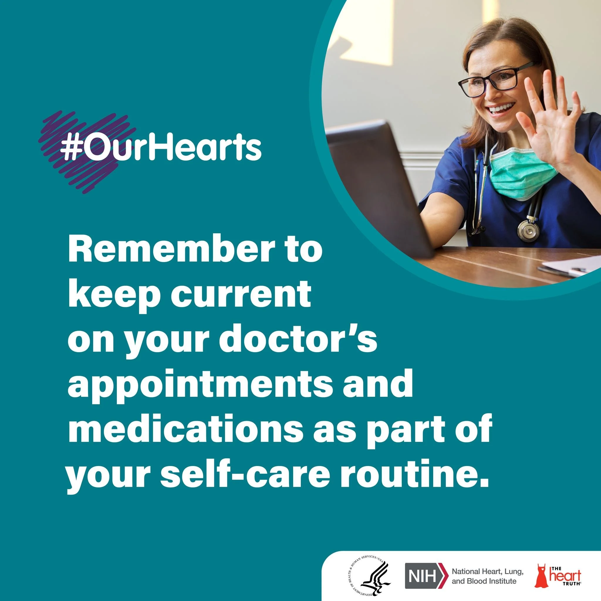 #OurHearts are healthier when we have important conversations with a healthcare provider. Stay up to date on your doctors&rsquo; appointments &amp; medications. Have your blood pressure, blood sugar, &amp; cholesterol levels checked and know what you