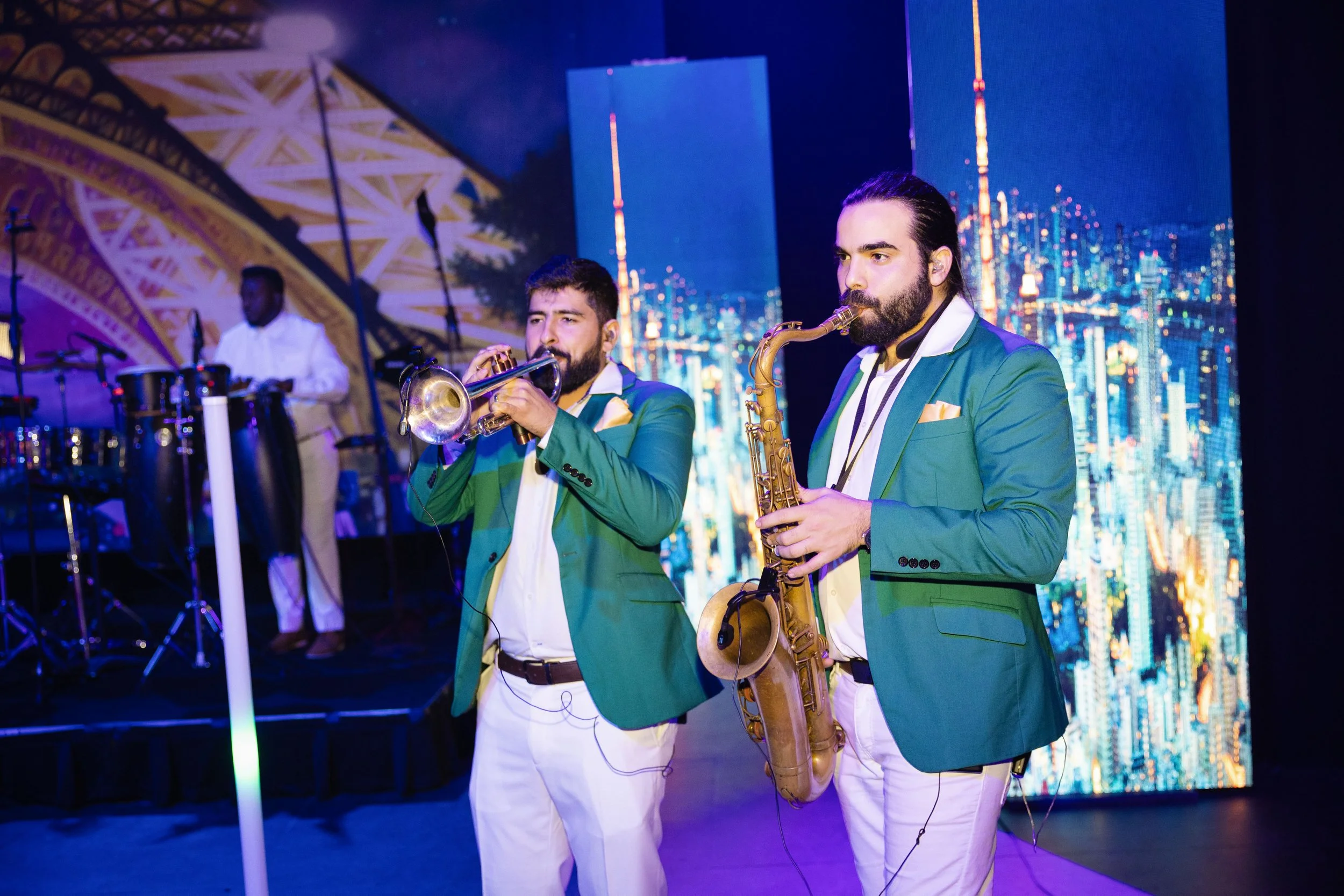 Saxophonist playing at a Corporate Event in Houston.