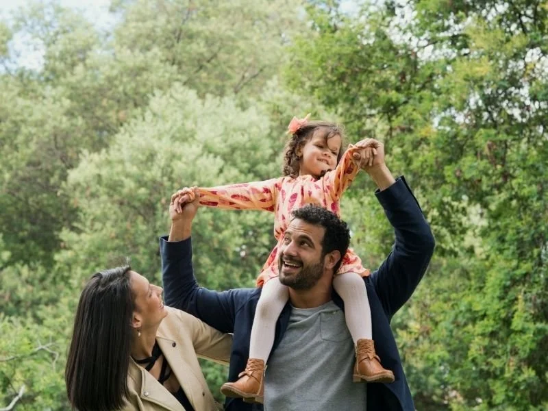 Family outside after therapy session with Community Behavioral Health