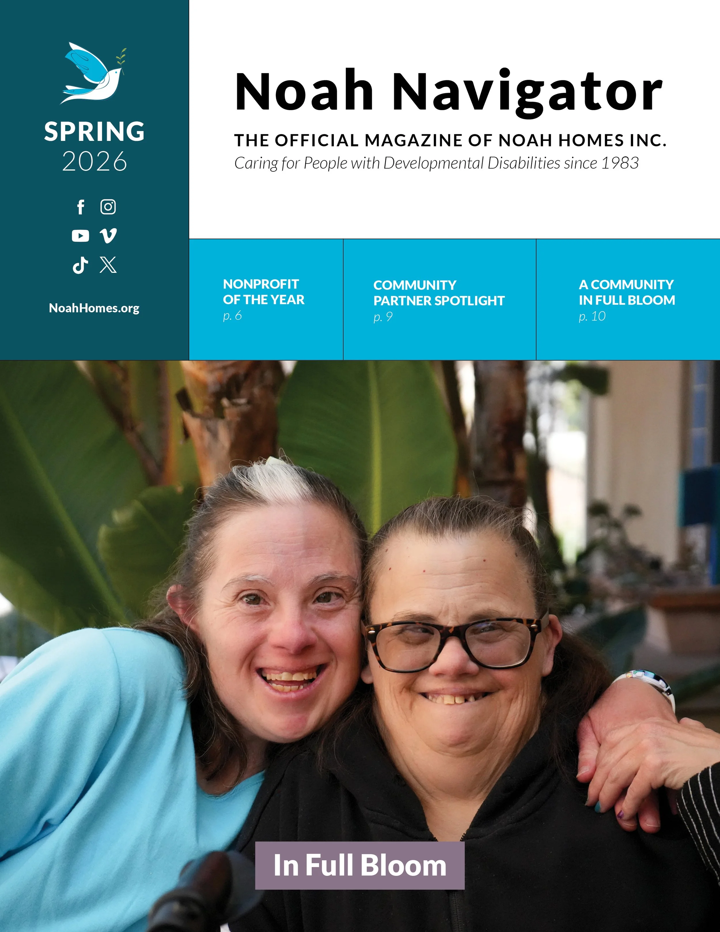 Magazine cover with two adult women with developmental disabilities