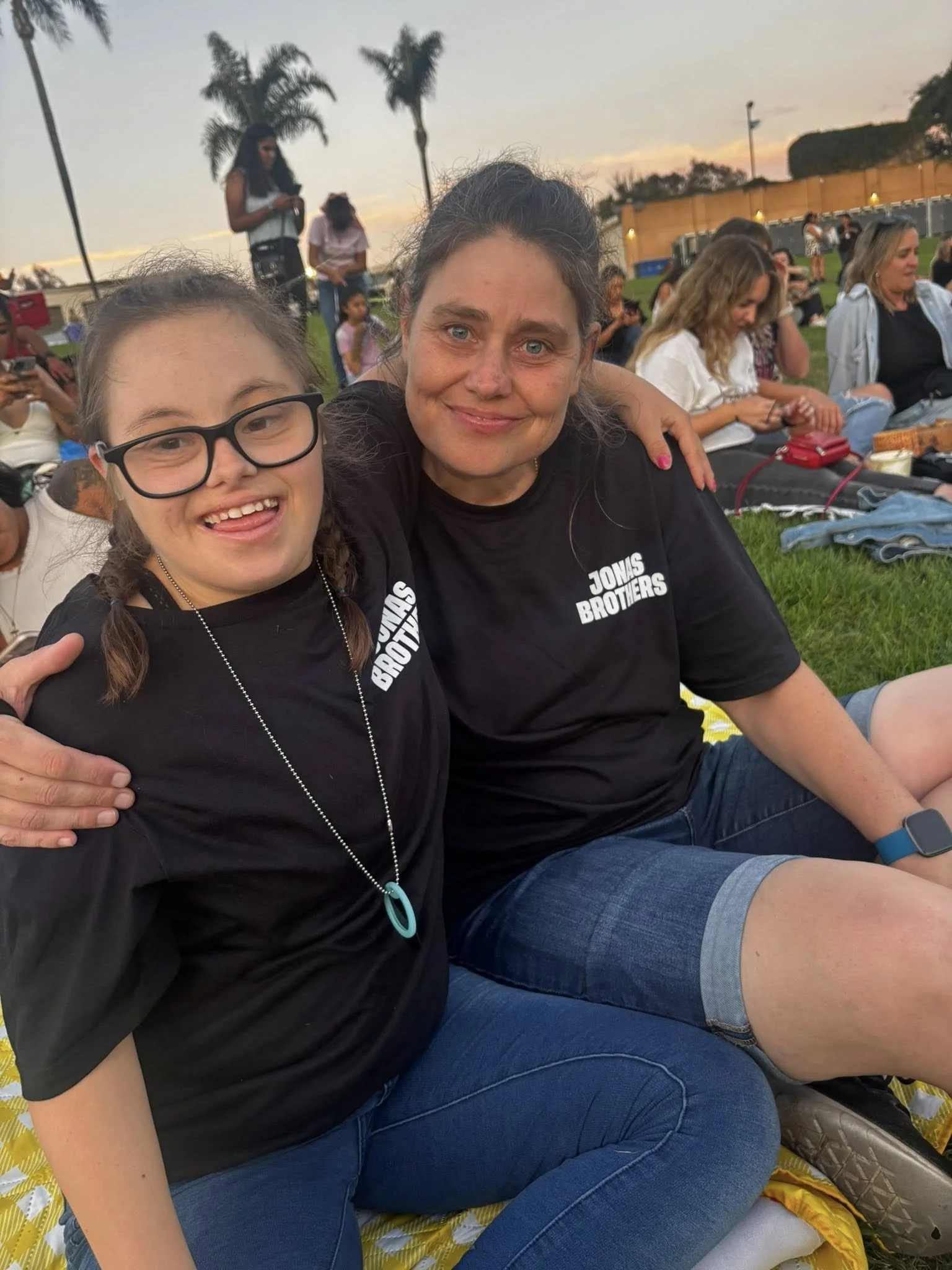 Two women at the Jonas Brothers concert