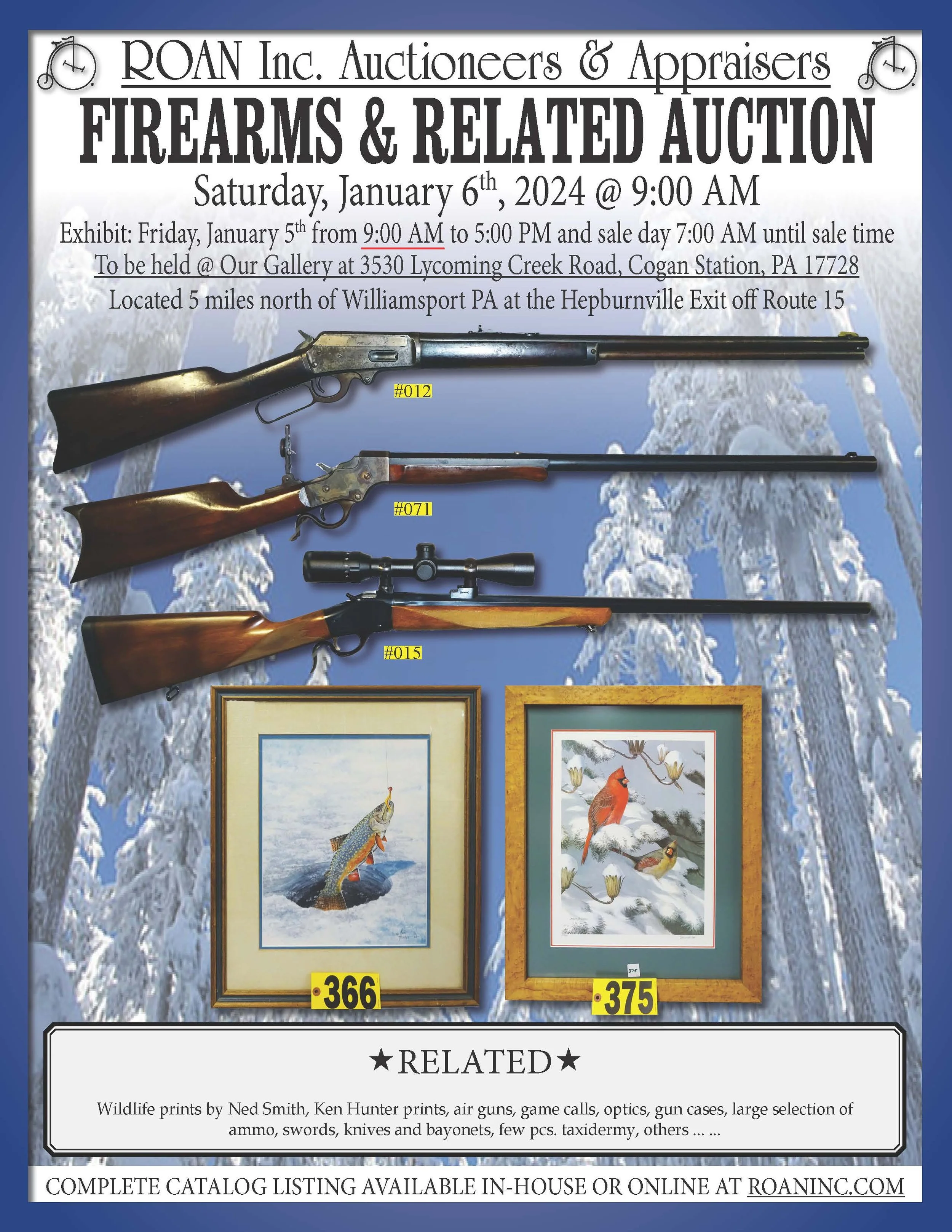 January 6, 2024 Firearm Auction Flyer