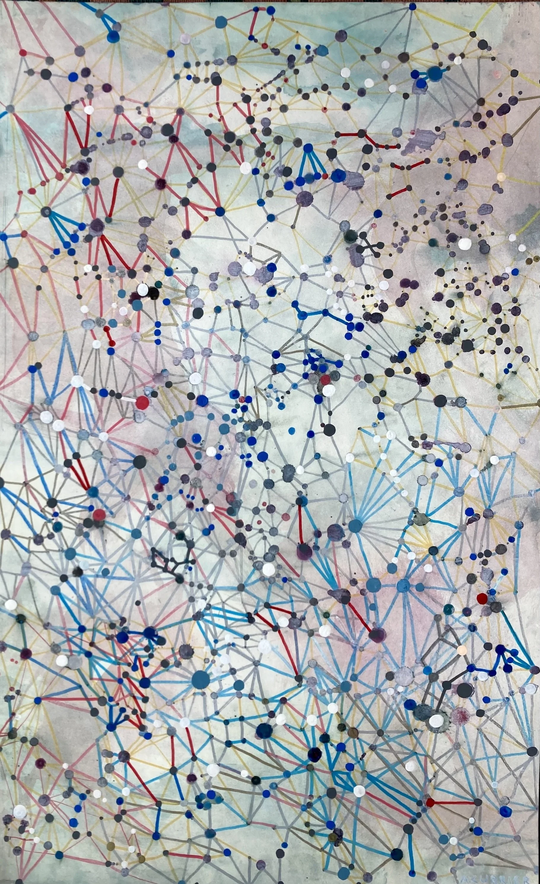 Vertex- ink and acrylic on museum board - 32 x 20 