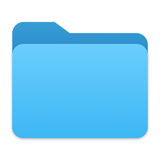Icon of a blue folder with a tab at the top and a pink tab on the side, representing a file directory.