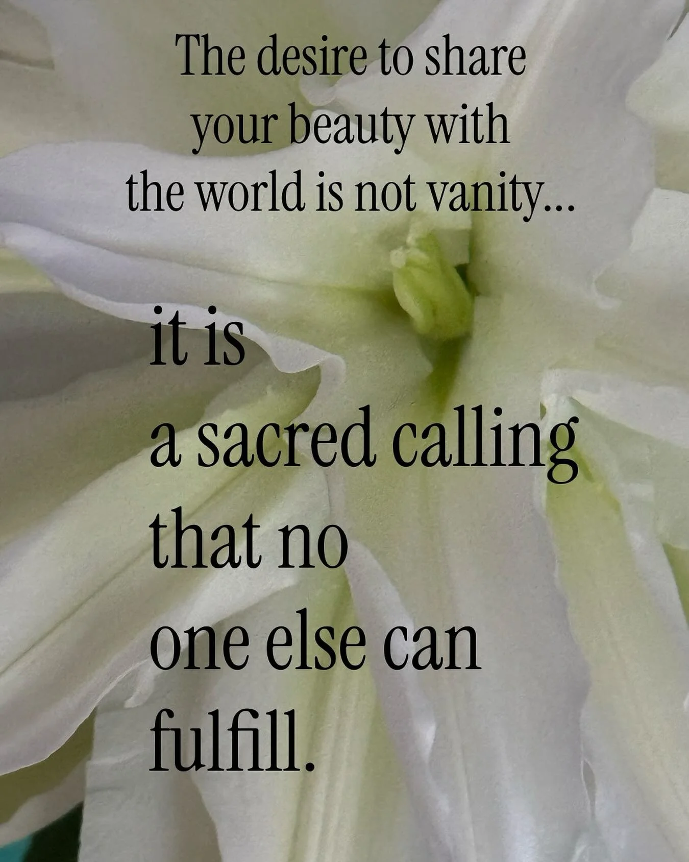 Let go of the fear and share the beauty of you, who you are, what you do or make. Share it. The world needs to see you.