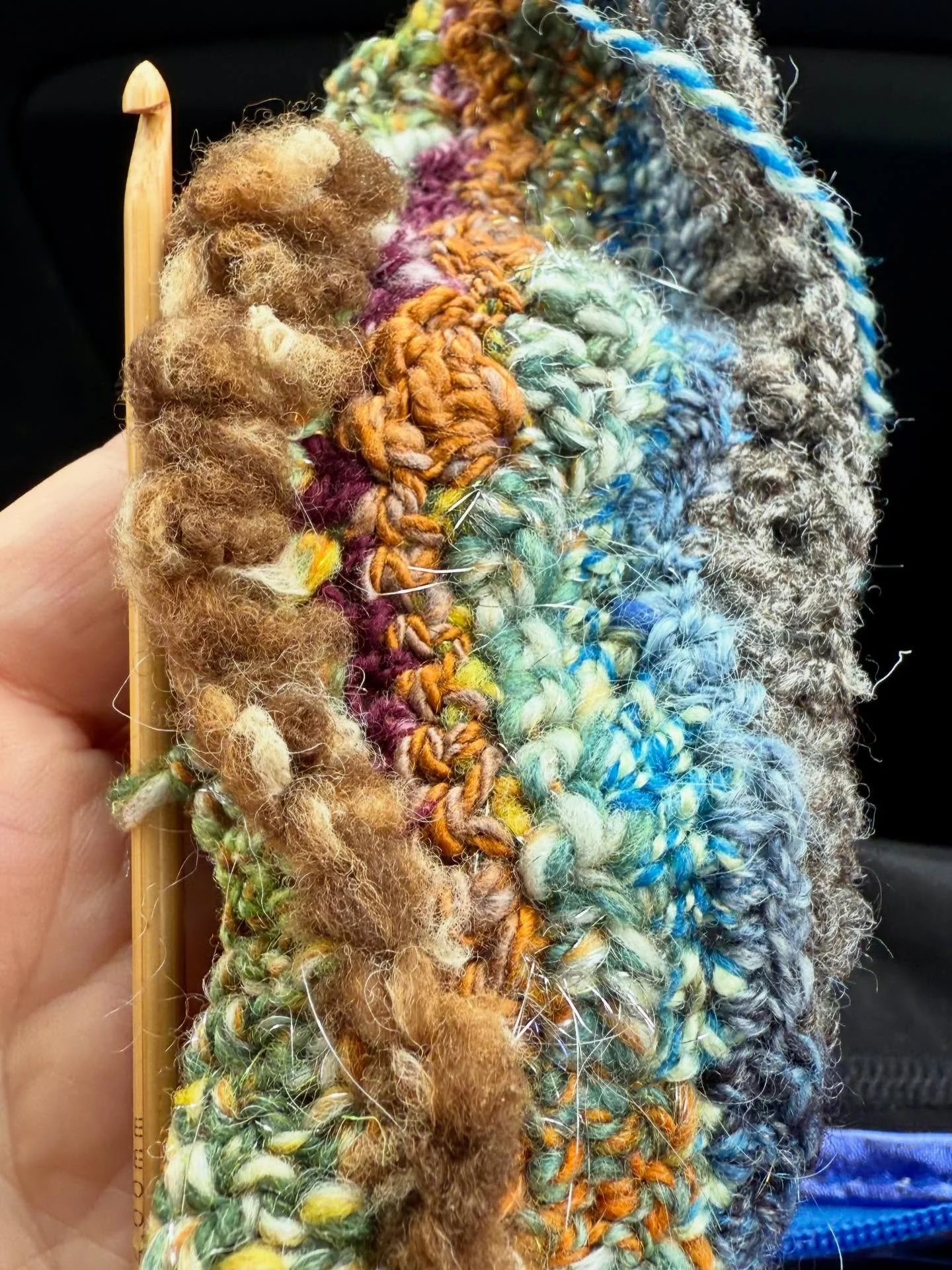 In the midst of holiday preparations I don&rsquo;t have any new hand spun pictures to share. This is from my archives. I never tire of crochet texture with hand spun yarn.