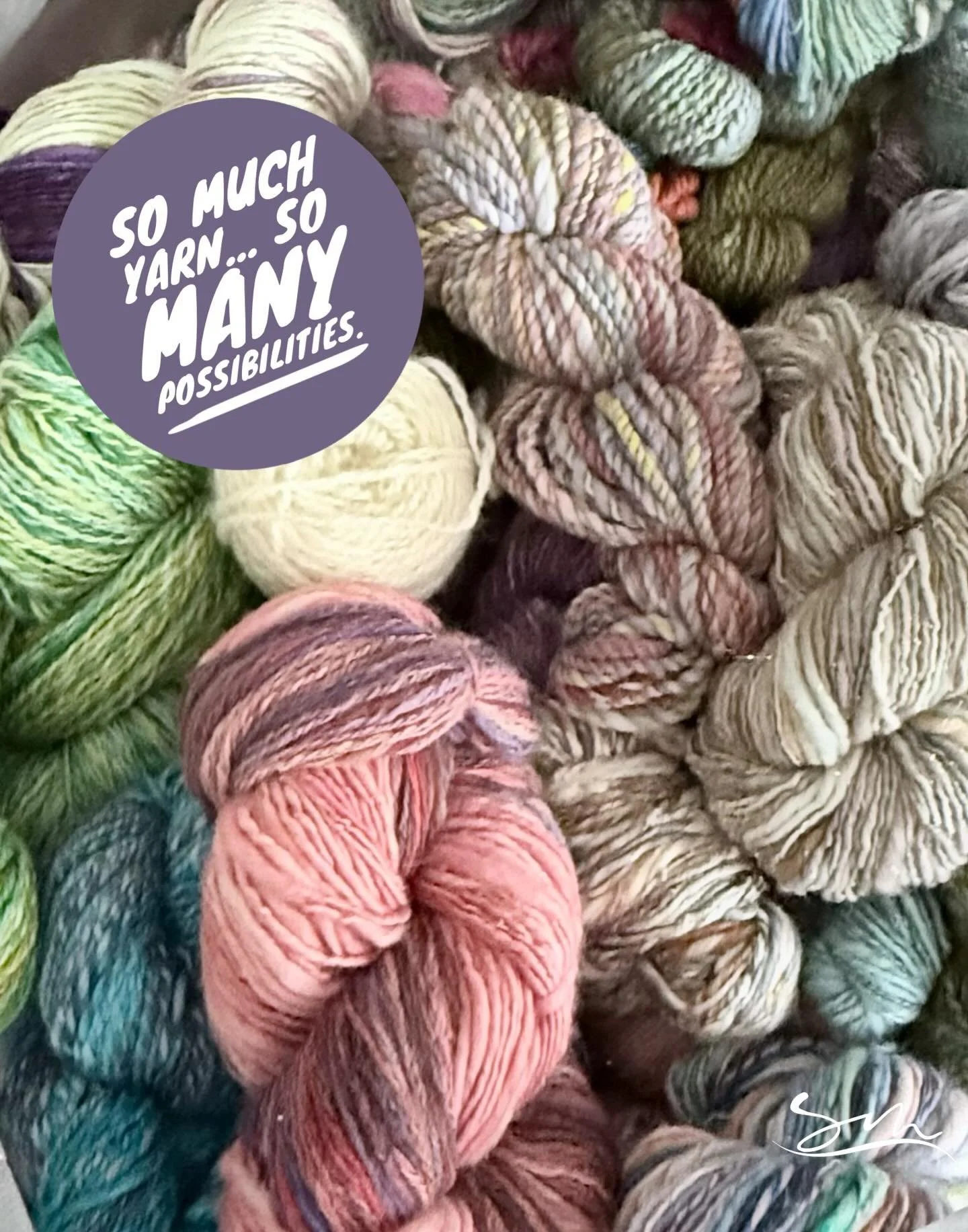 I have this giant bag of hand spun yarn. Some goes back to my early days of spinning. They are like children&hellip;each one different and special. So hard to let go. I think I will use them to make cozy blankets for my house as I move forward in my 