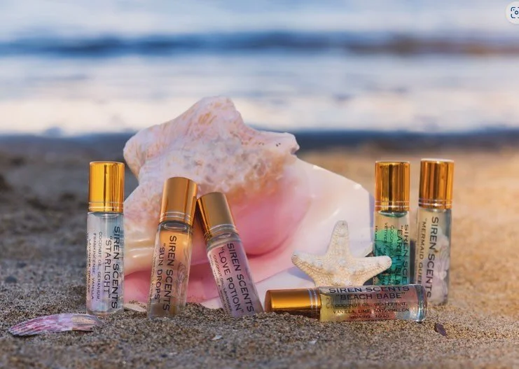 Made by Mermaids in Sausalito, these Siren Scents Roll-On Perfume beauties washed up ashore during a beautiful sunset!

#skincarebythesea #perfume #allnaturalperfume #mermaids #mermaidskincare #sirenscents #scentsolids #perfumesolids #sausalito #baya