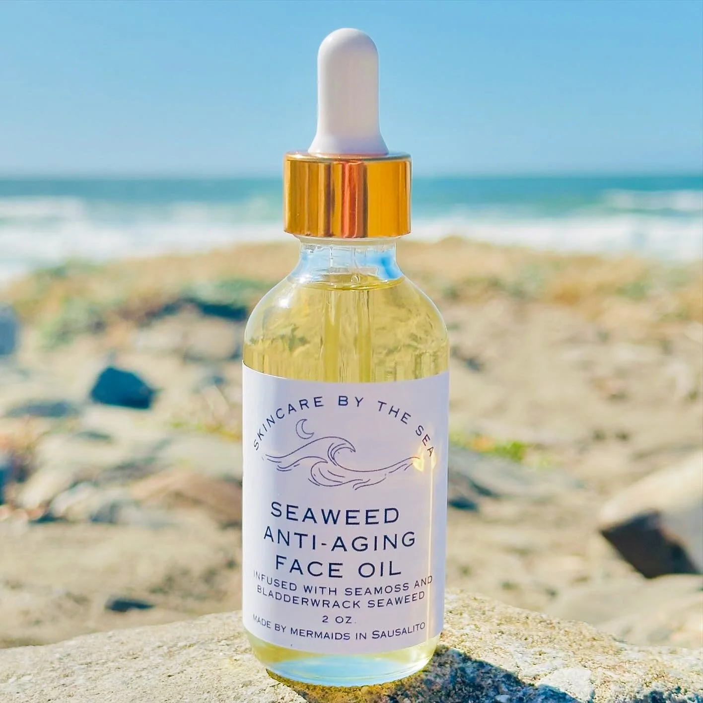 Have you tried our popular Seaweed Anti Aging Face Oil? We infuse it for over 2 months with a blend of Irish Seamoss and Bladderwrack Seaweed to create a nourishing oil that can be used both day or night. Bladderwrack Seaweed helps promote cellular t