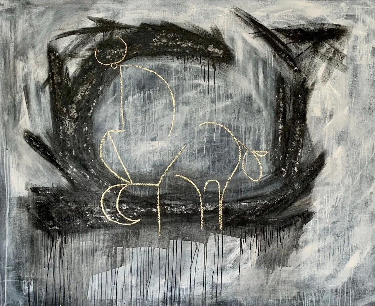 Gold-Outline-Bull-Zen-Painting-Artist-Paul-Zepeda.jpg