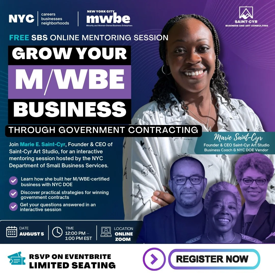 🚨 Exciting News! 🚨

I'm excited to announce that I'll be partnering with @nycsmallbiz as an MWBE Mentor! 🎉

It's an honor to support fellow entrepreneurs by sharing what I've learned about growing a business, navigating government contracting, and