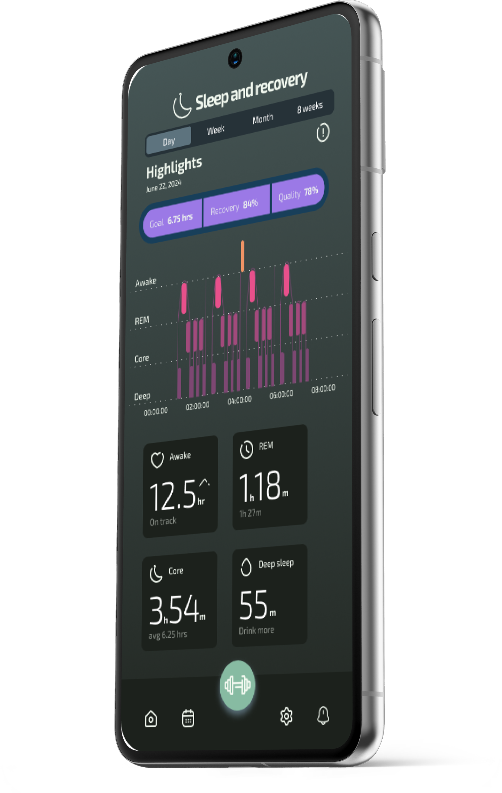 Sleep and Recovery screen