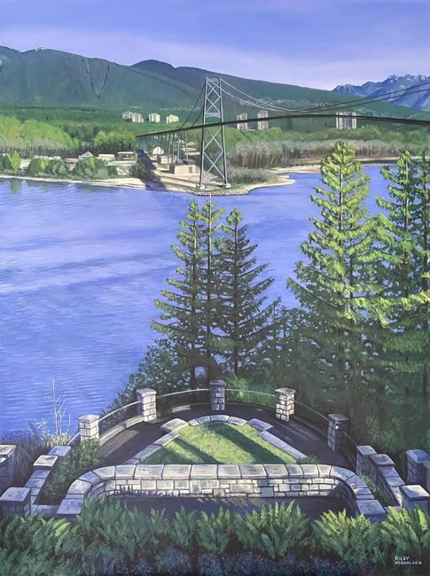 Lookout to Lions Gate Bridge 48 x 36 in : 122 x 92 cm Acrylic on canvas