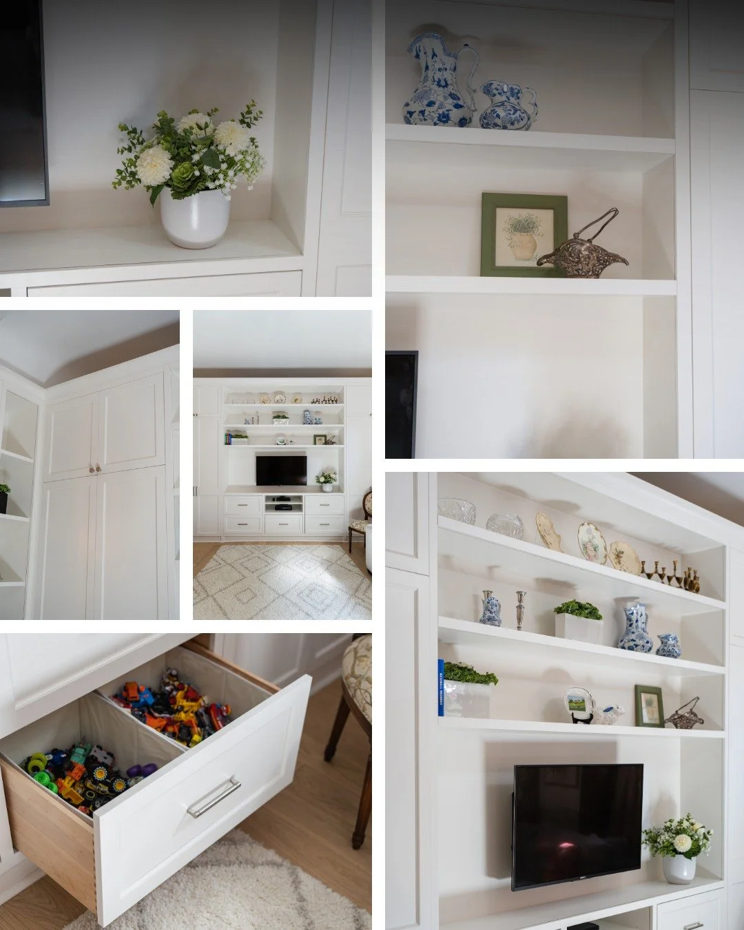 From living room built-ins to family-friendly storage, every detail in this project was designed to balance beauty + function. ✨

Clean-lined cabinetry, thoughtful organization, and timeless touches, all brought together to create a home that feels c