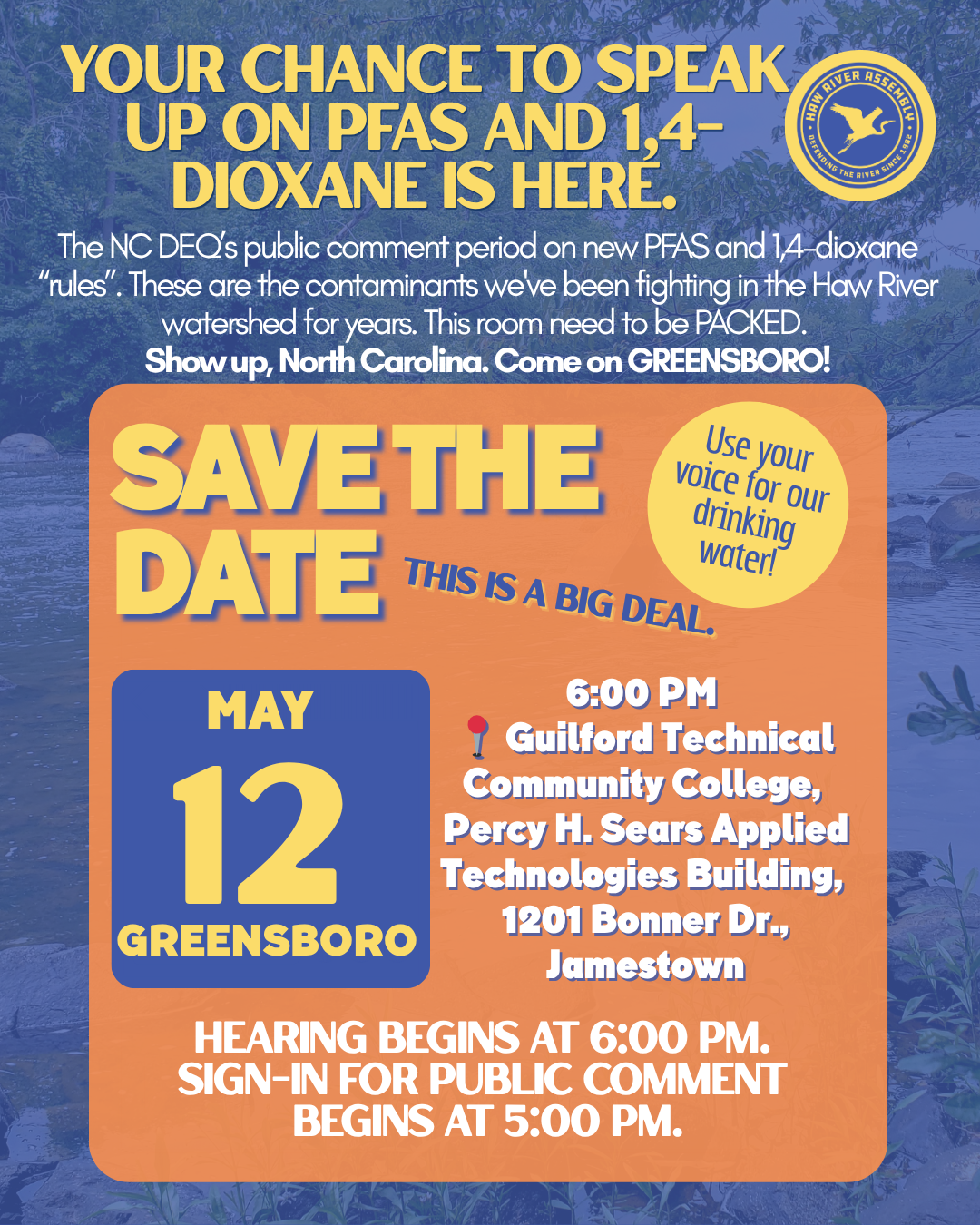 May 12 PFAS/1,4-dioxane EMC Hearing