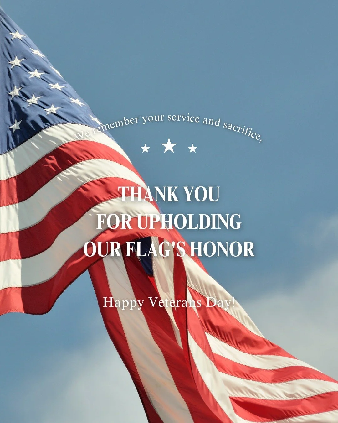 Grateful for those who&rsquo;ve served and sacrificed for our nation. 🇺🇸
We honor you today and every day
.
.
.
.
.
.
.
#VeteransDay #HonorAndRespect