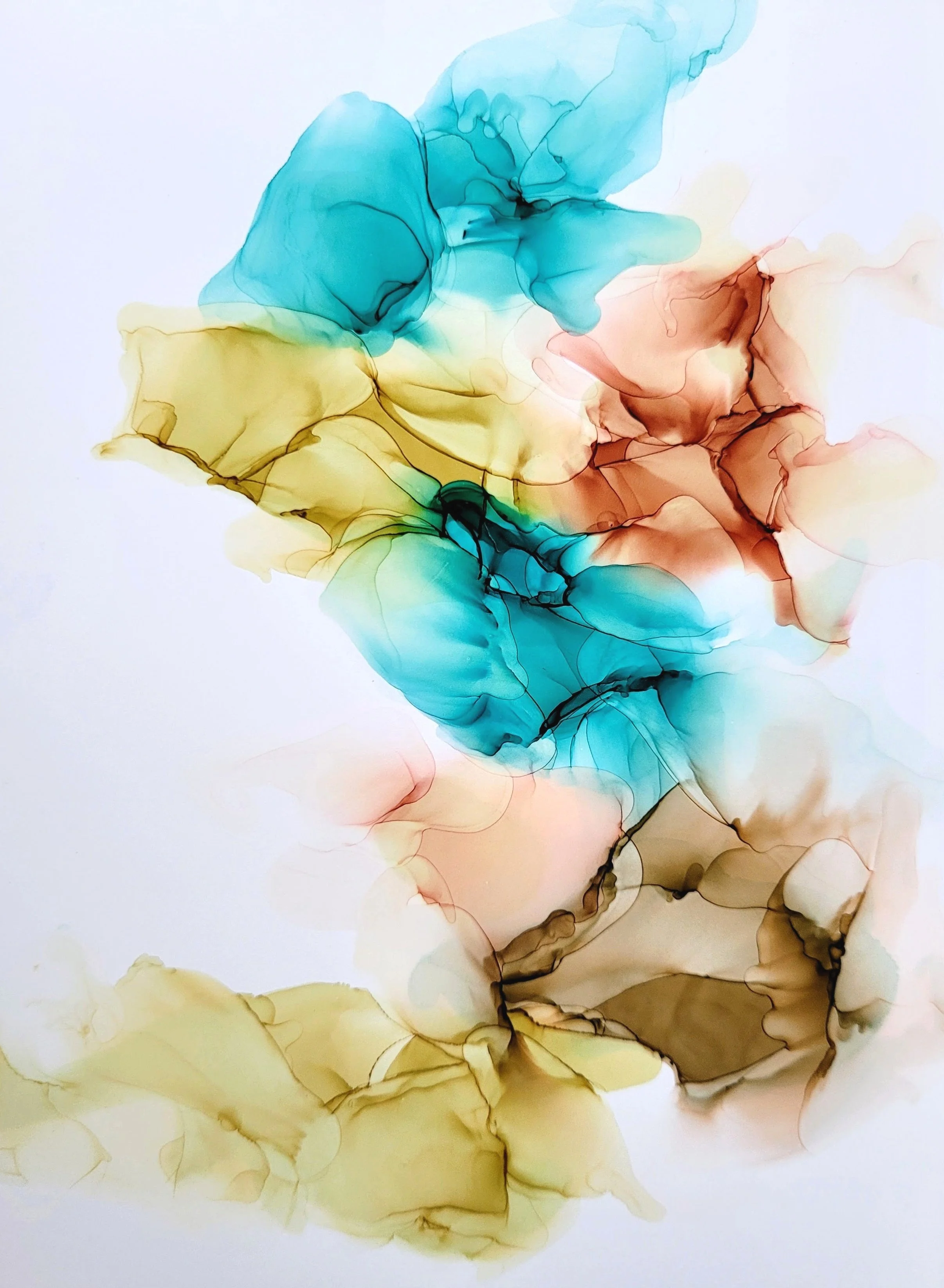 Blue, Orange, Green, Brown Abstract