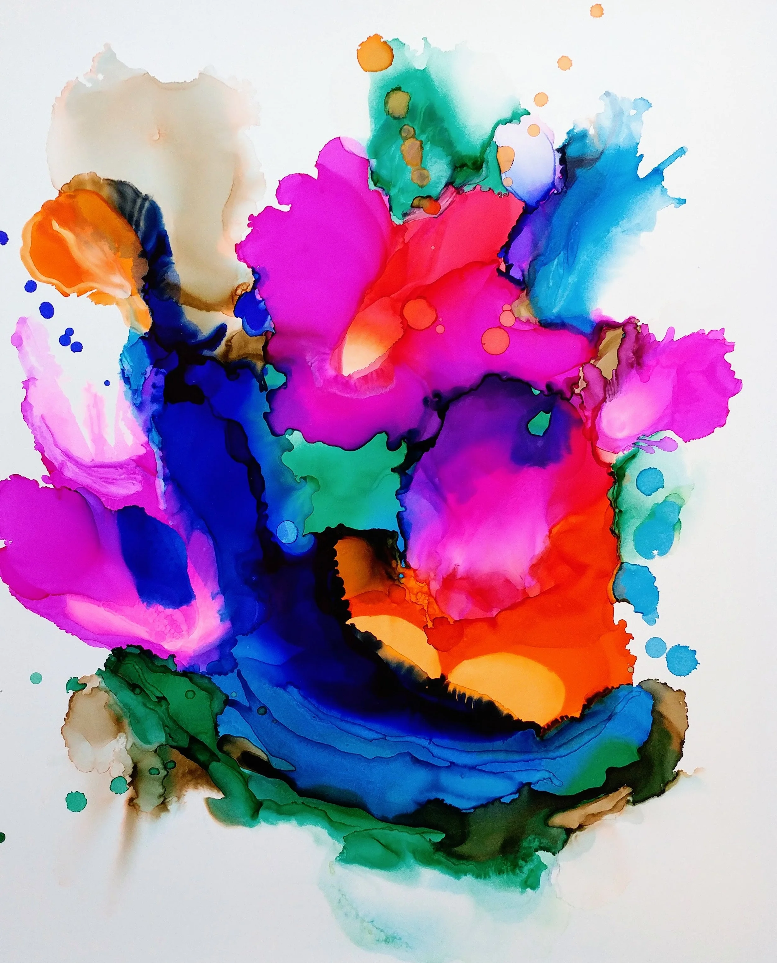 Colorful Abstract Alcohol Ink painting