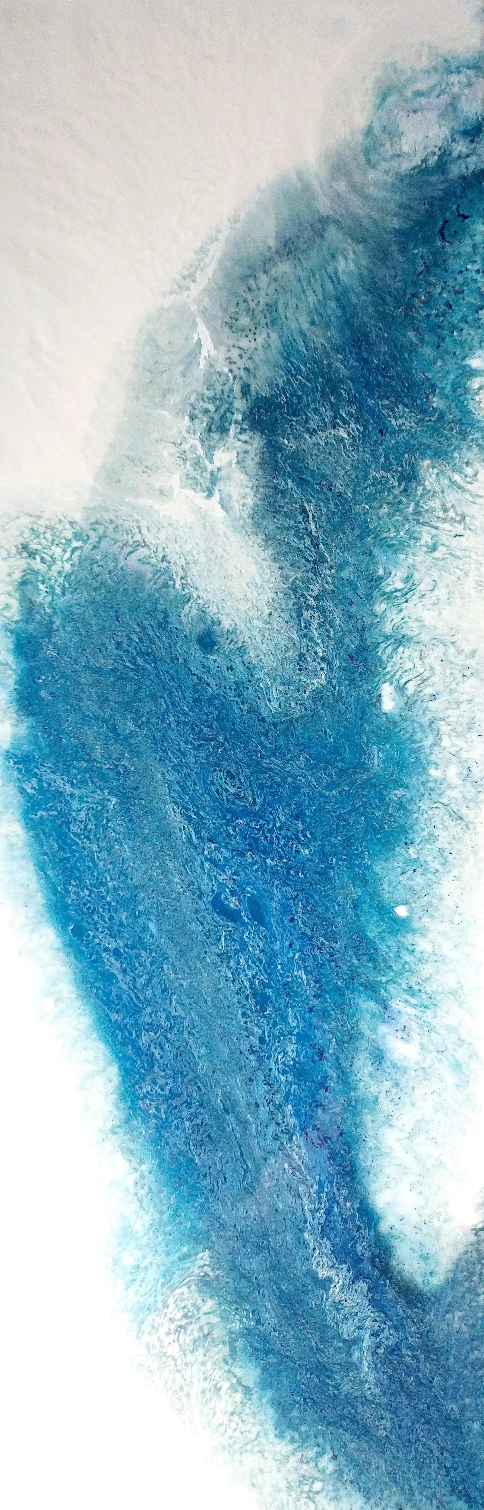 Blue and White Mixed Media Painting
