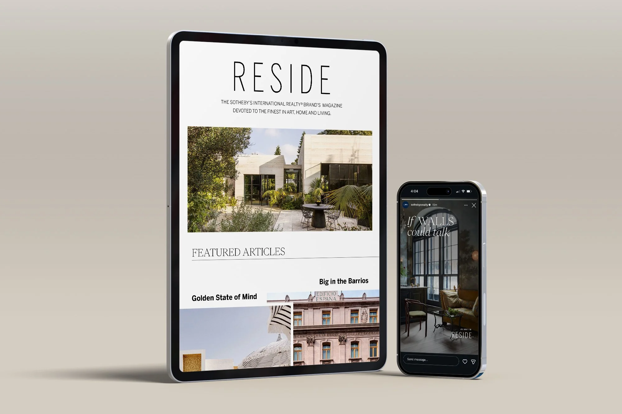 RESIDE Magazine Email and Social Assets - Sotheby's International Realty