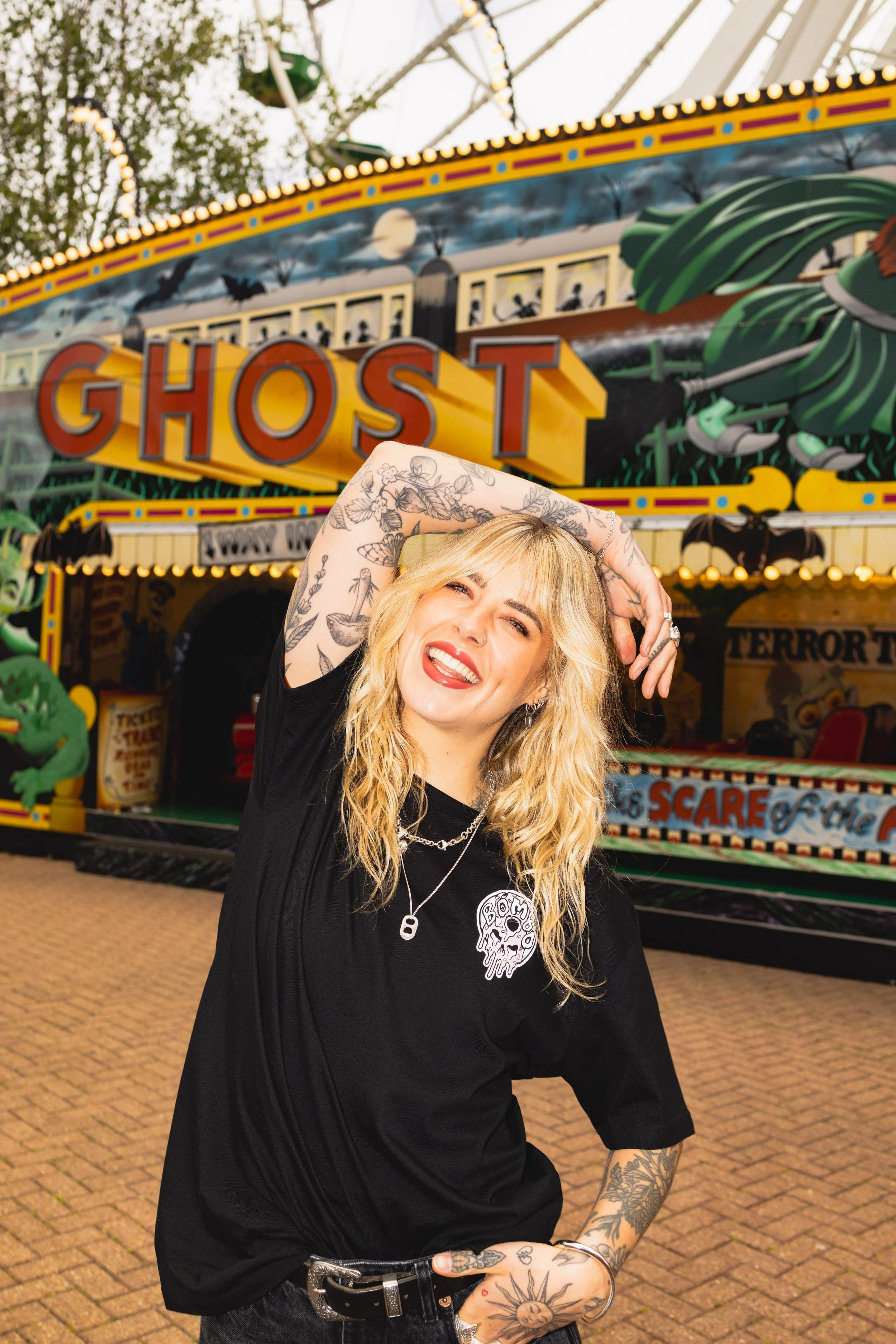 Bombo x Bailey Doughnut Skull Black Tee