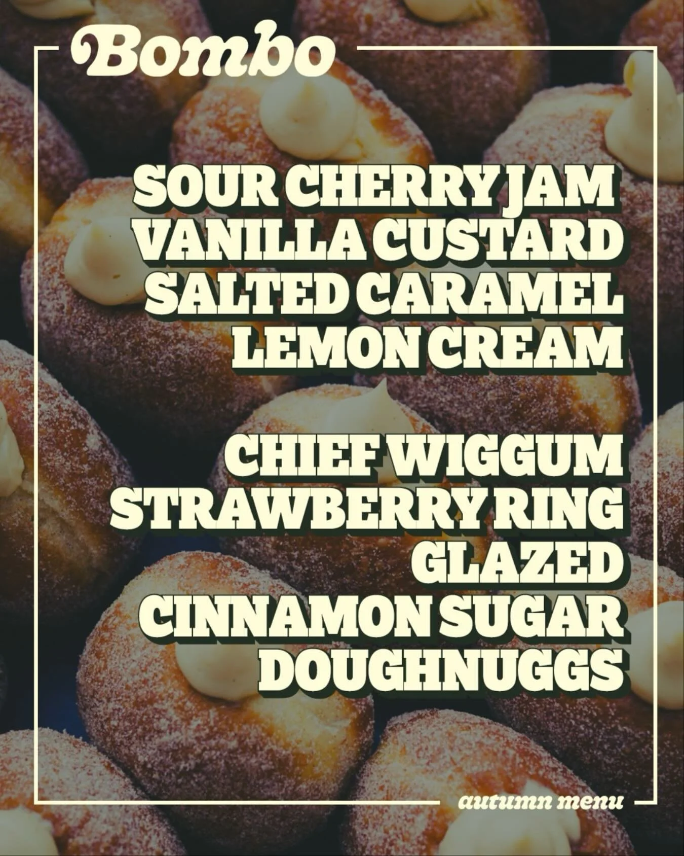 New autumn menu dropping this weekend. 
Lemon cream is BACK. Plus there’s an absolutely filthy salted caramel number in collaboration with @joeandseph 🍿… and a new 🍓 sensation.
#autumn #menu #doughnuts #vegan #Margate #Folkestone #ja