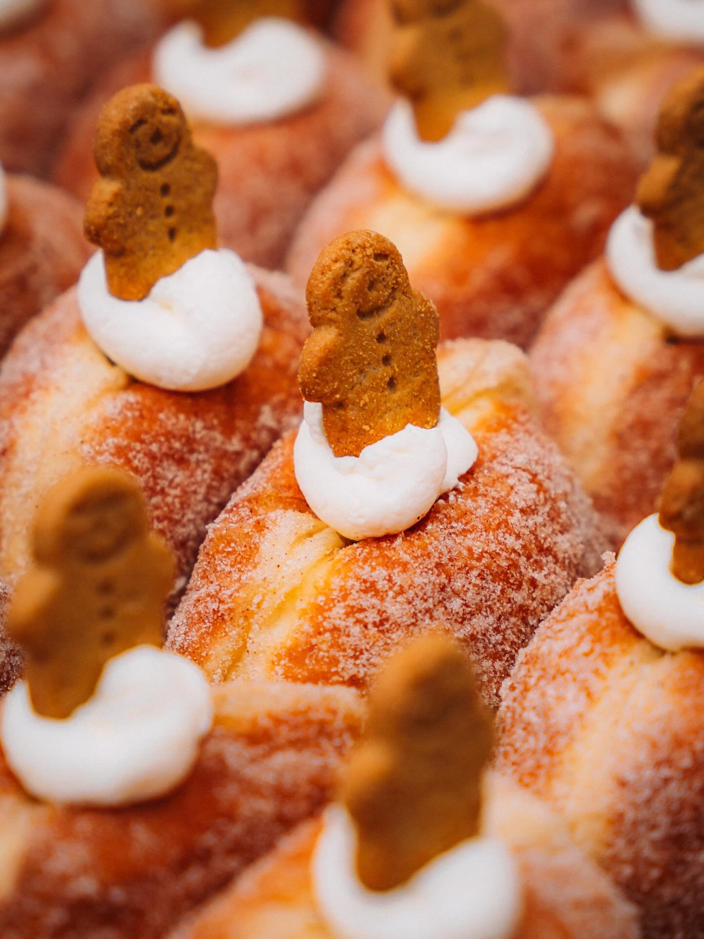 For a doughnut company we probably don&rsquo;t post enough photographs of our actual doughnuts on the grid. So here&rsquo;s a few shots of our seasonal specials; gingerbread, Black Forest gateau, and Baileys. Common consensus is that the current menu