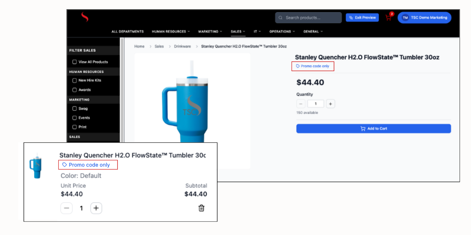 Promo Code Only Items