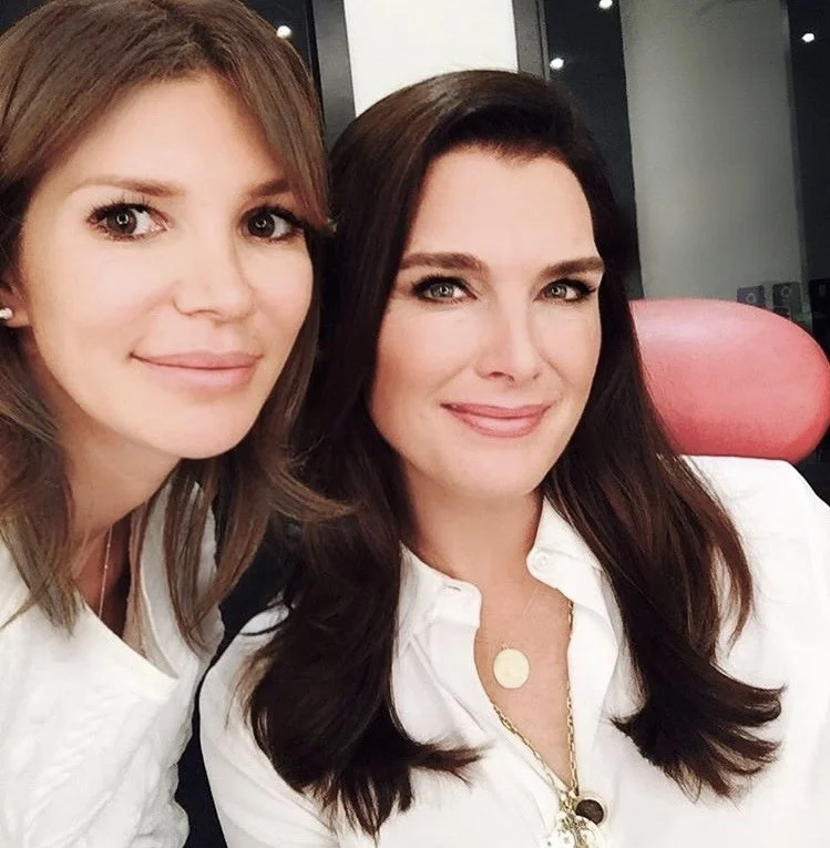 Anna Nenoiu with Brooke Shields after a hair and makeup session