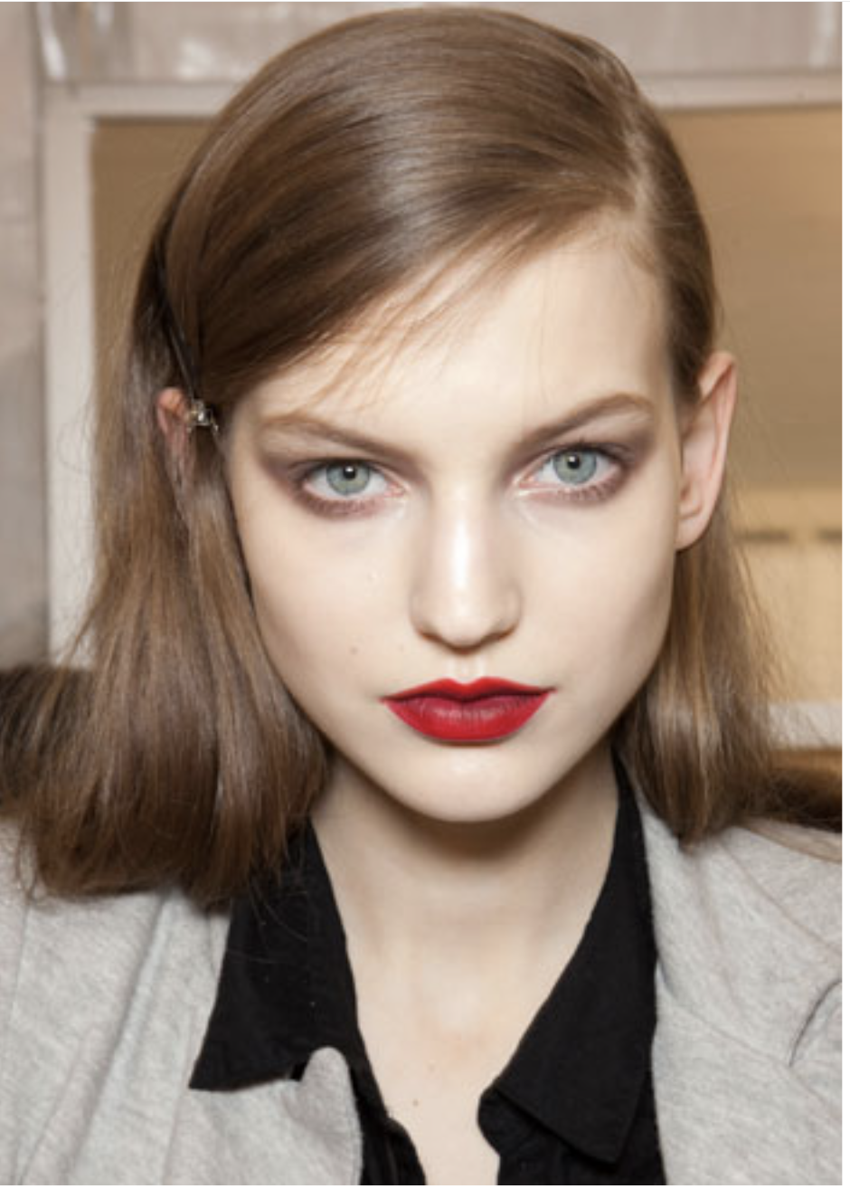 Elle Canada beauty editorial with bold red lip, makeup tips by Anna Nenoiu