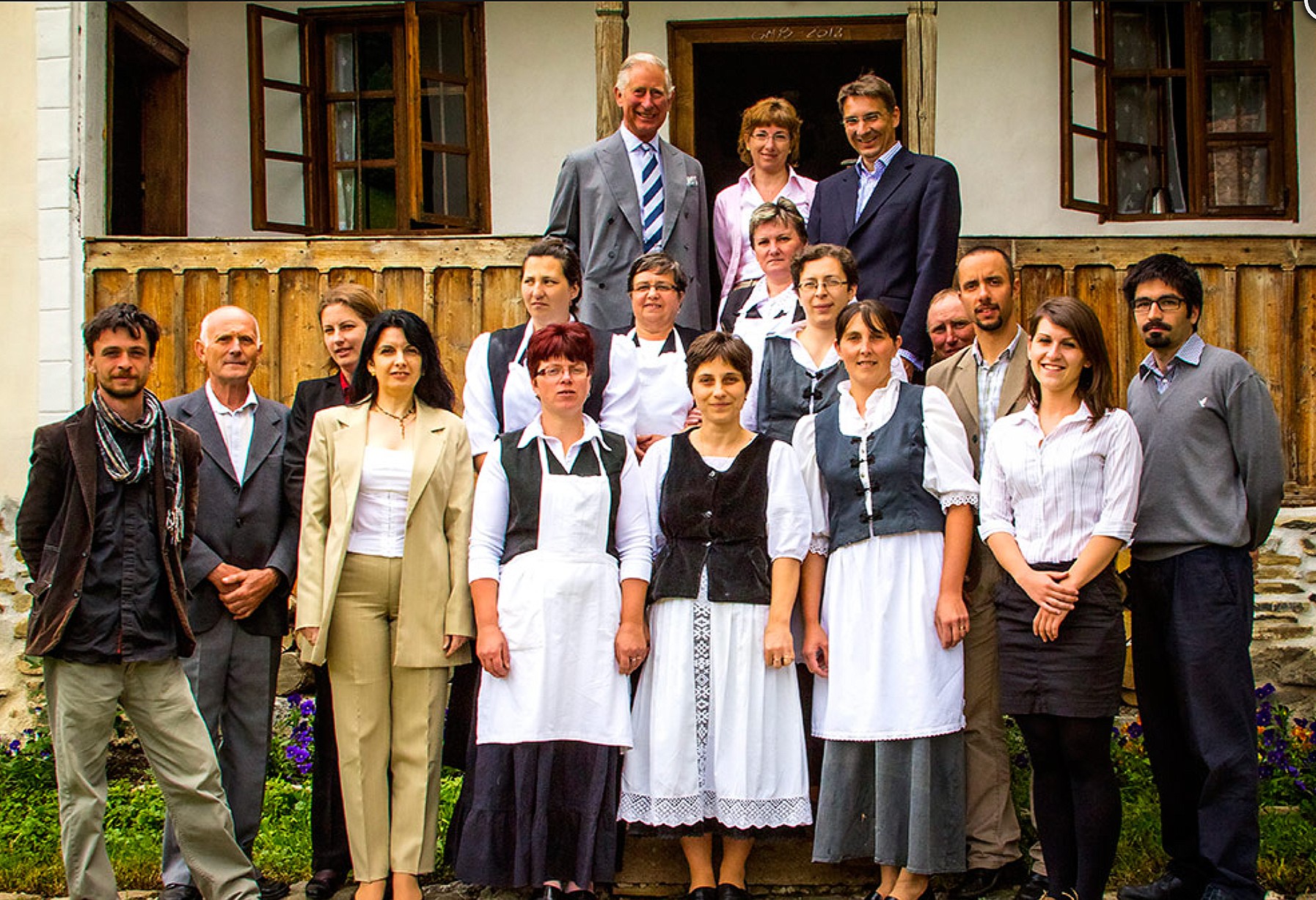 Count Kalnoky's estate staff with the Count and King Charles III