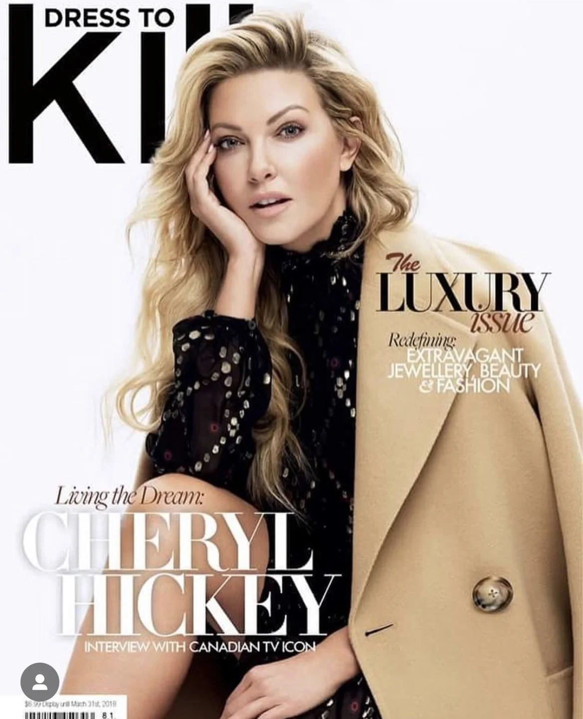 Dress to kill Magazine cover with makeup  for Cheryl Hickey and hair by Anna Nenoiu